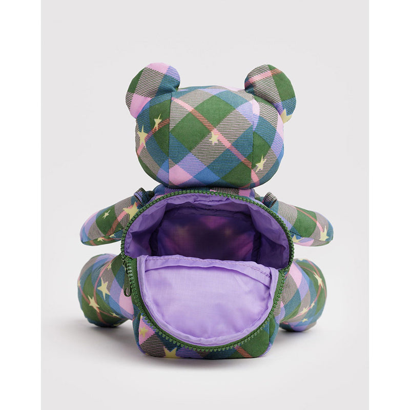 Green Star Plaid Bear Bag