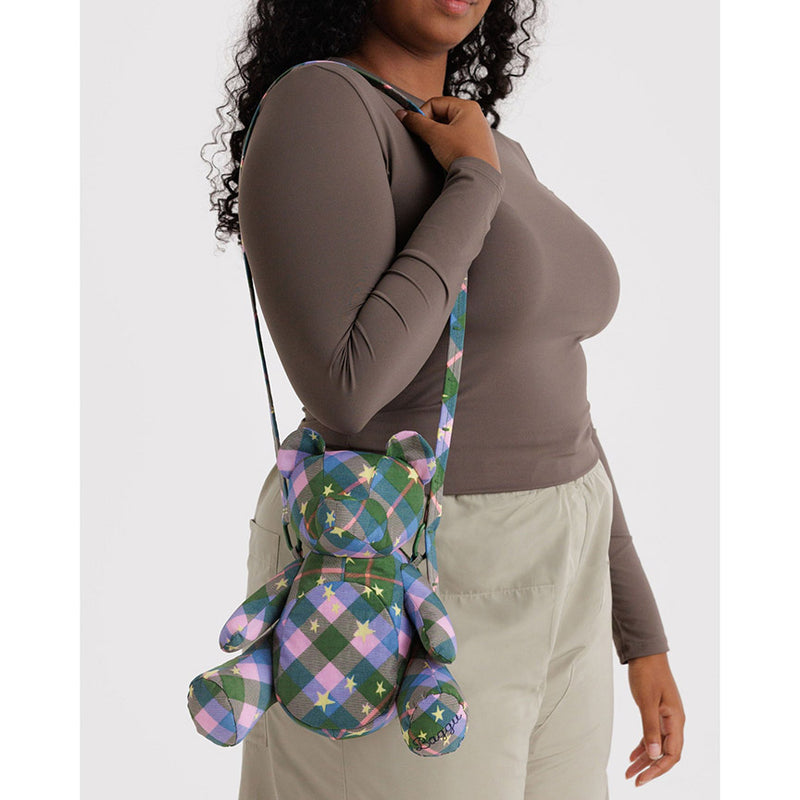 Green Star Plaid Bear Bag