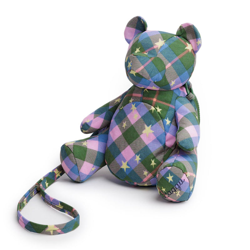 Green Star Plaid Bear Bag