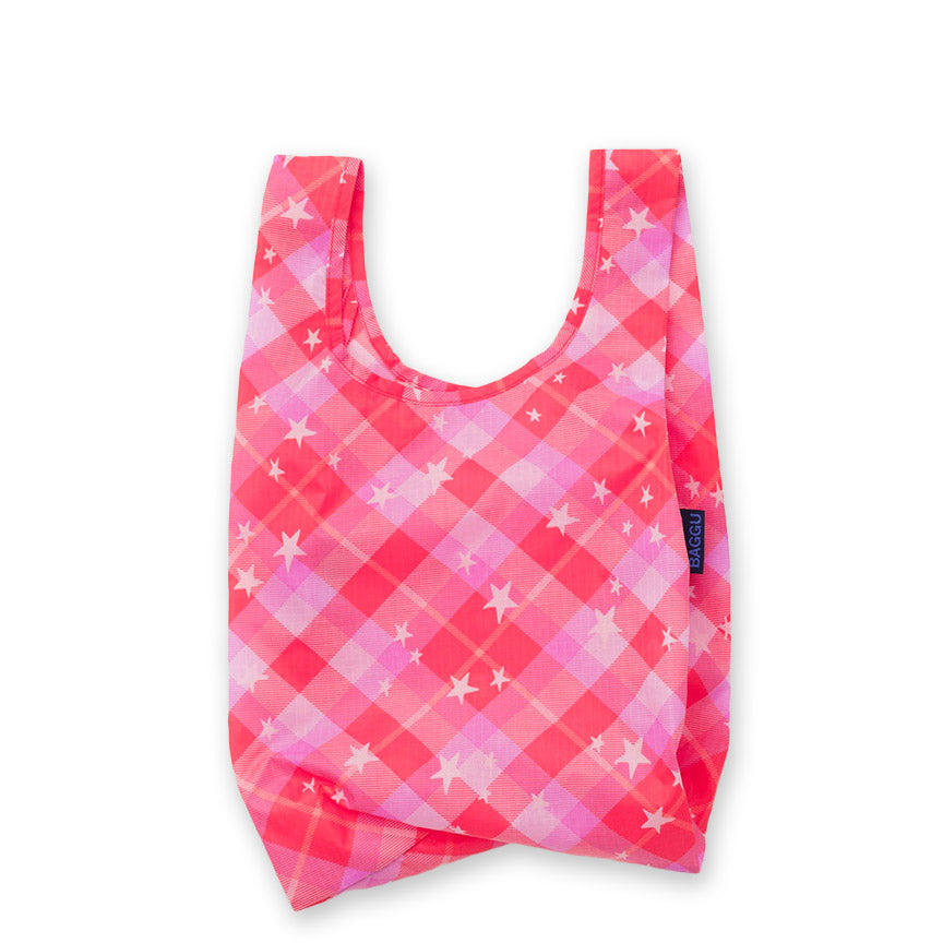 Pink Star Plaid Baby Reusable Bag