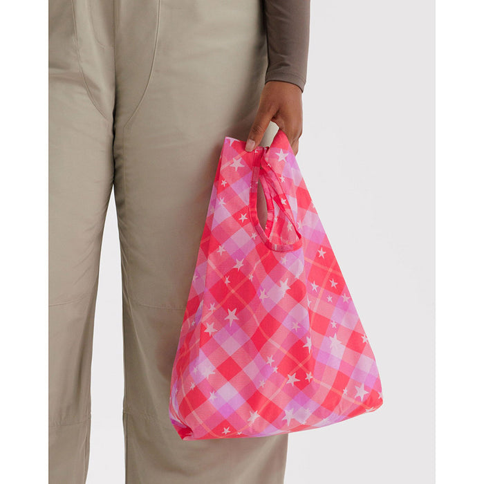Pink Star Plaid Baby Reusable Bag