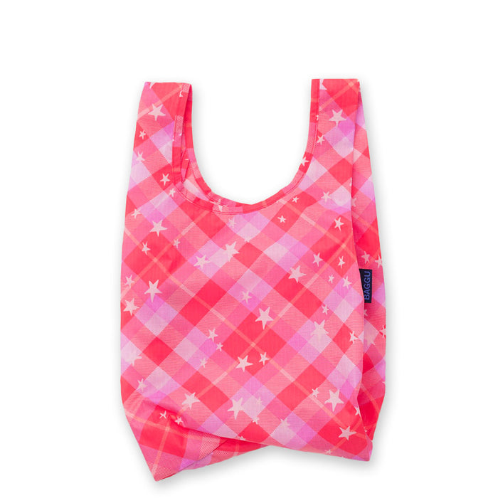 Pink Star Plaid Baby Reusable Bag