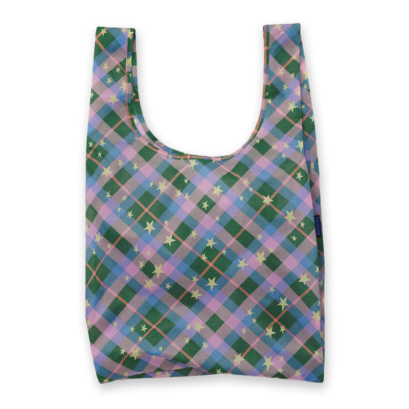 Green Star Plaid Standard Reusable Bag