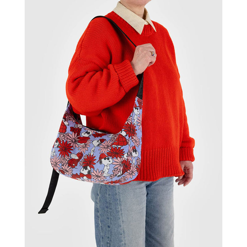 Floral Snoopy Medium Crescent Bag