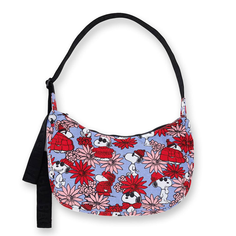 Floral Snoopy Medium Crescent Bag