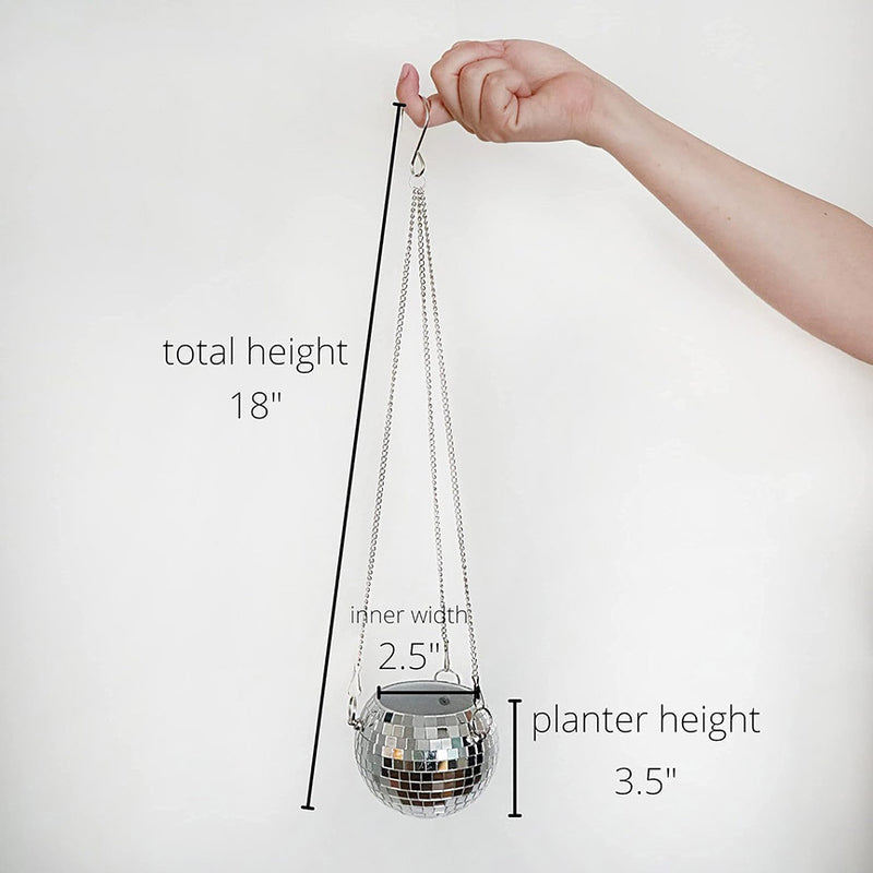 4” Hanging Disco Ball Planter