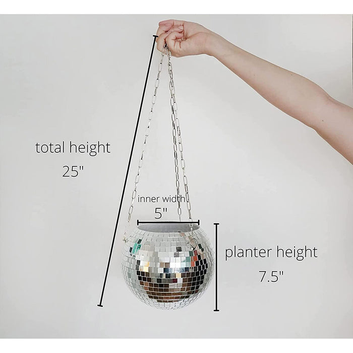 8” Hanging Disco Ball Planter
