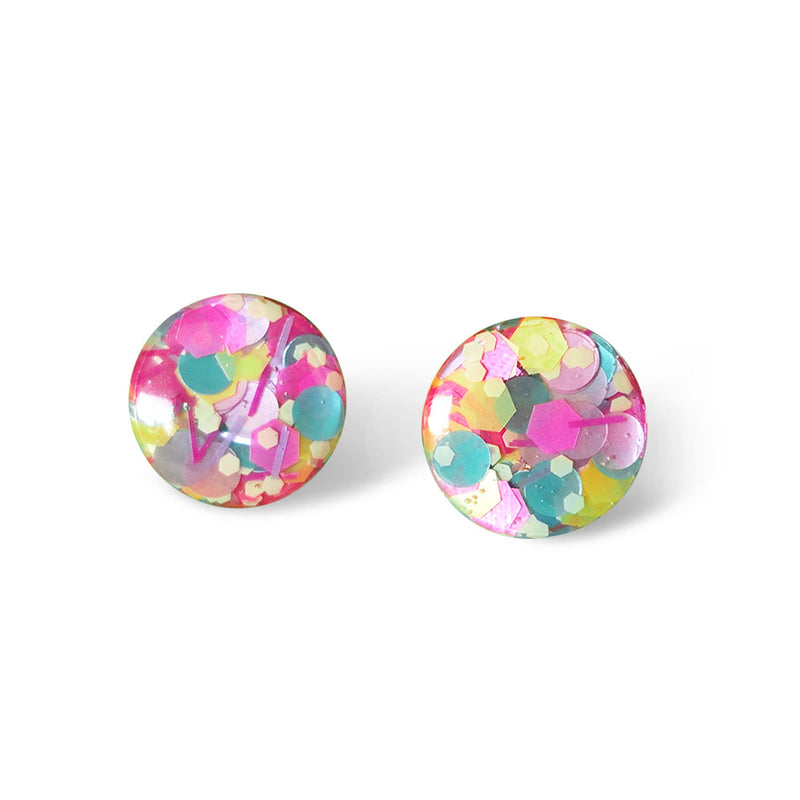 Circle Technicolor Dots Earrings