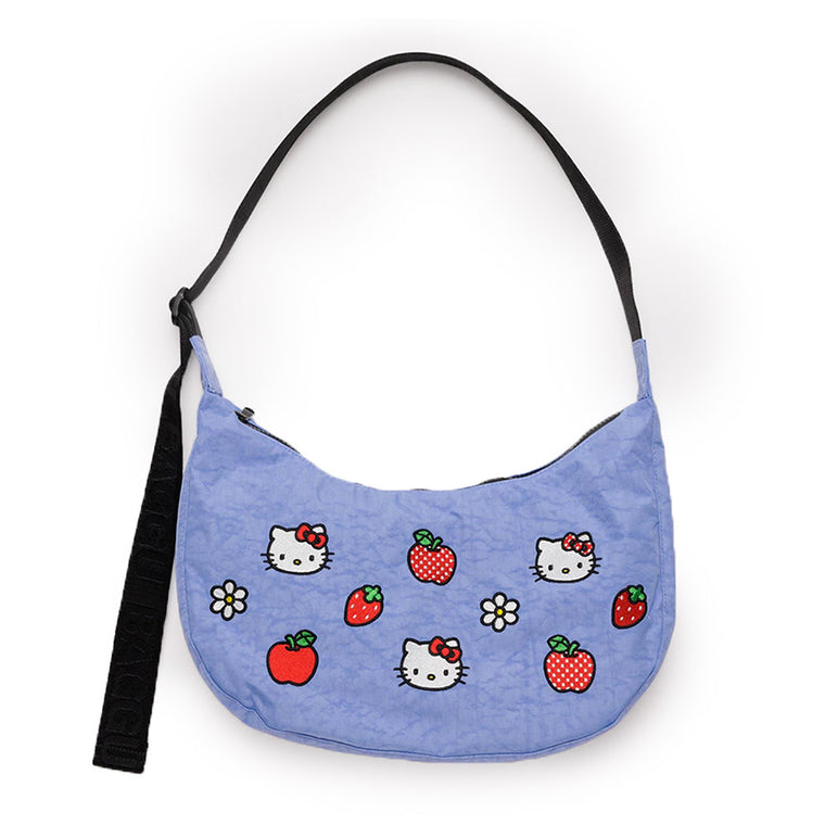 Hello Kitty Embroidered Medium Nylon Crescent Bag