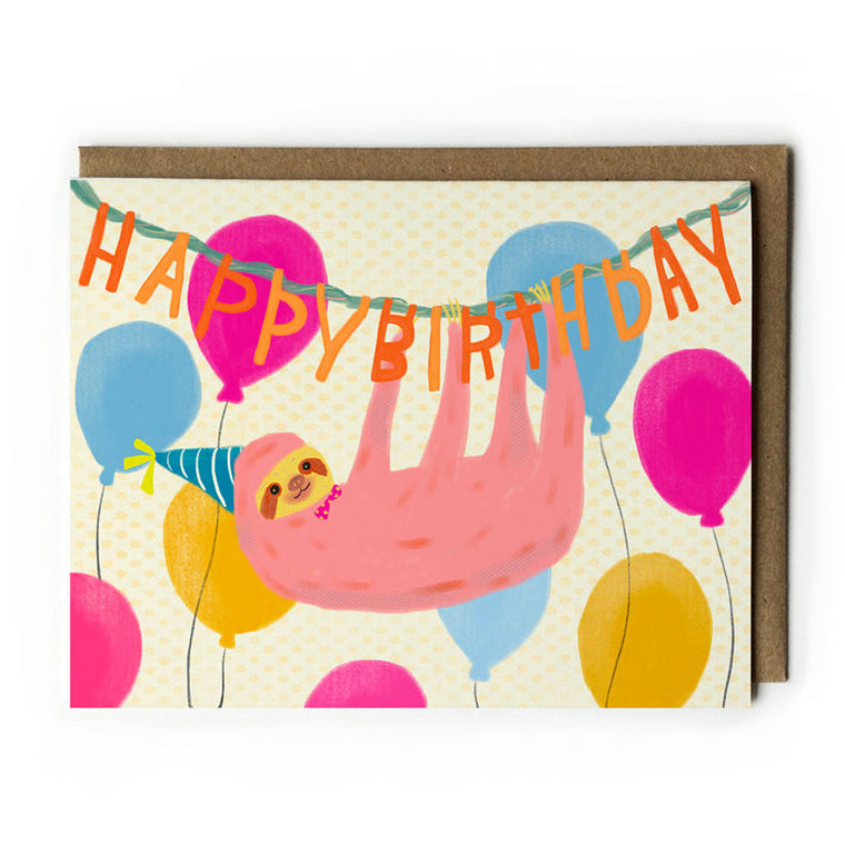 Sloth Happy Birthday Card
