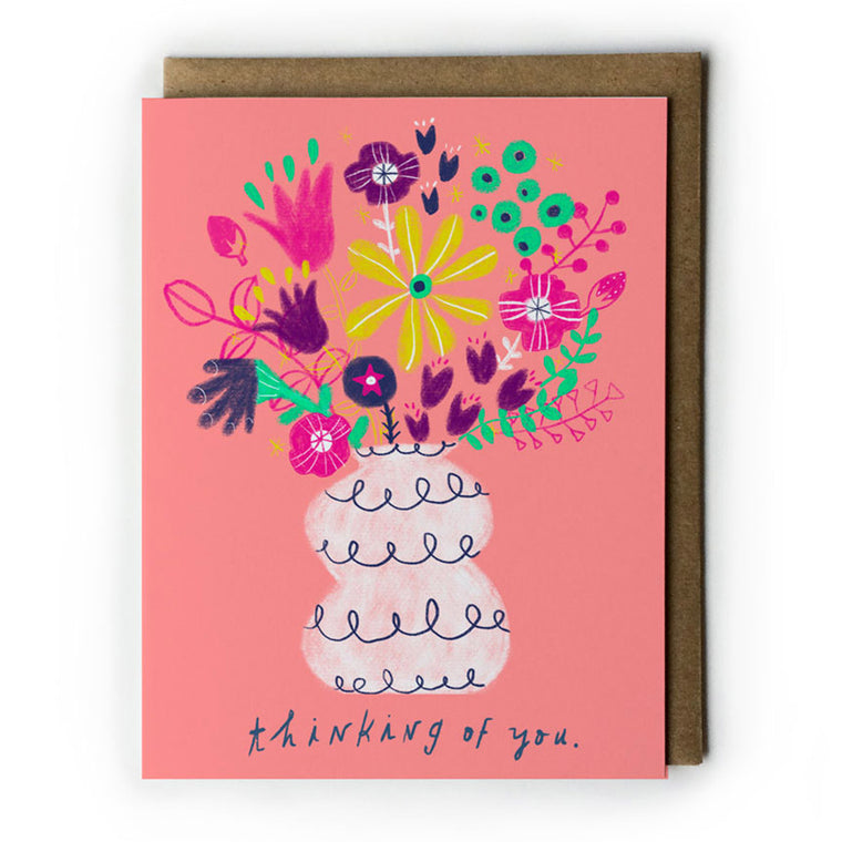 Pink Bouquet Thinking of You Card