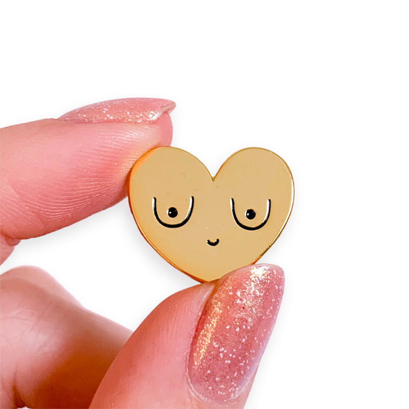 Gold Boob Enamel Pin