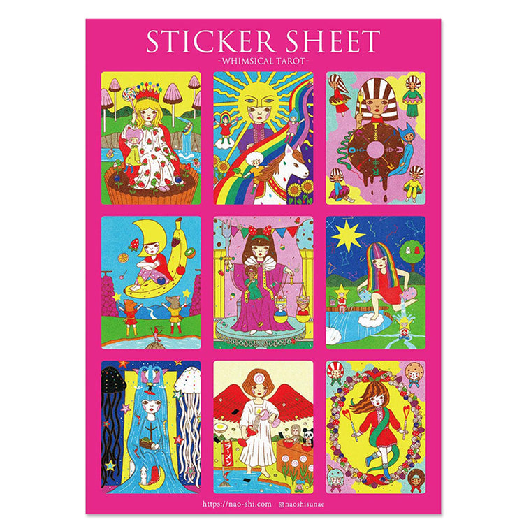 Whimsical Tarot (Pink) Sticker Sheet