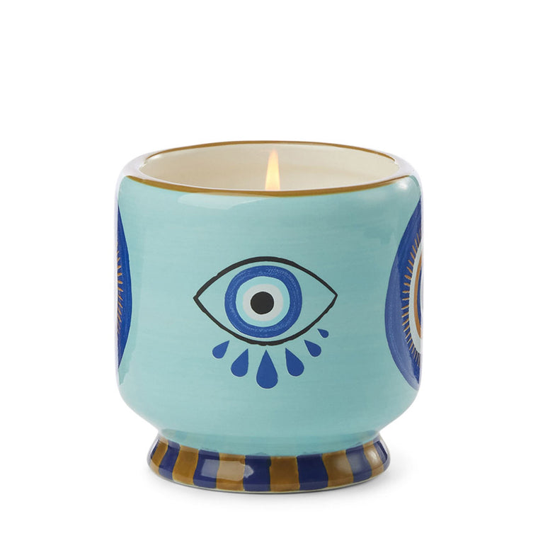 A Dopo 8 oz. Handpainted (Eye) Ceramic Candle: Incense + Smoke