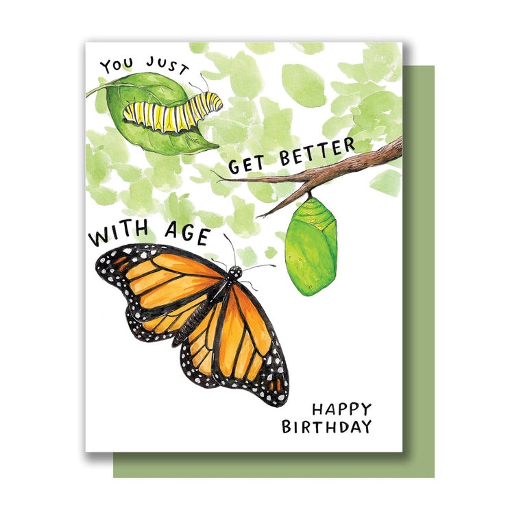 Better with Age Monarch Birthday Card