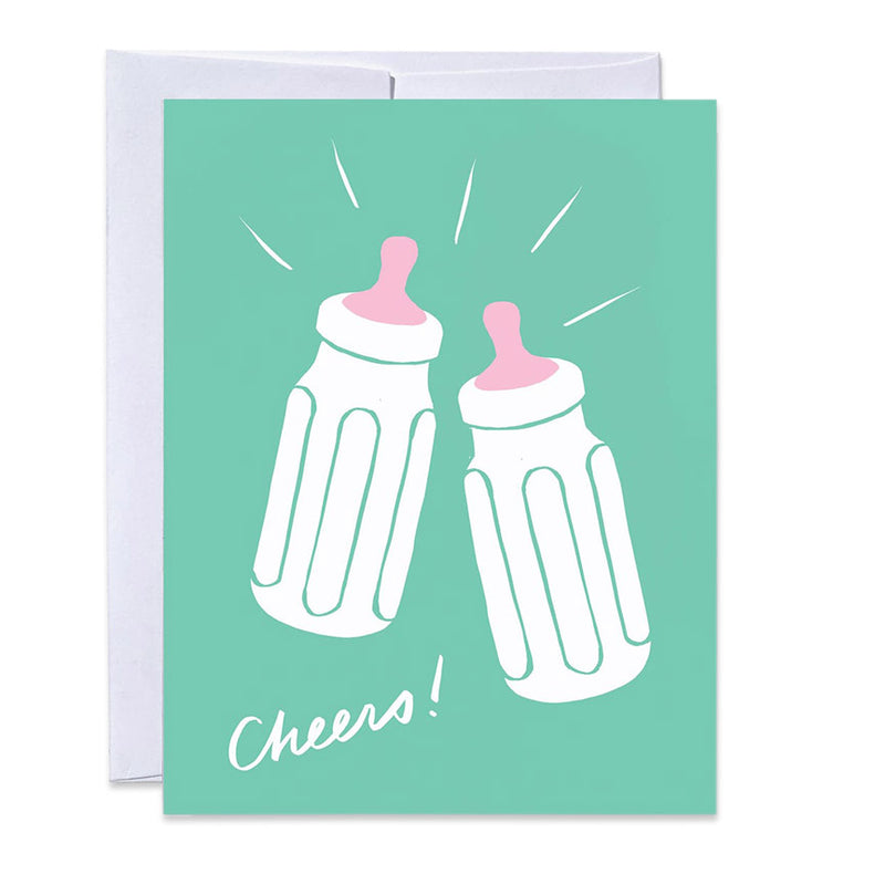 Baby Bottle Cheers Card