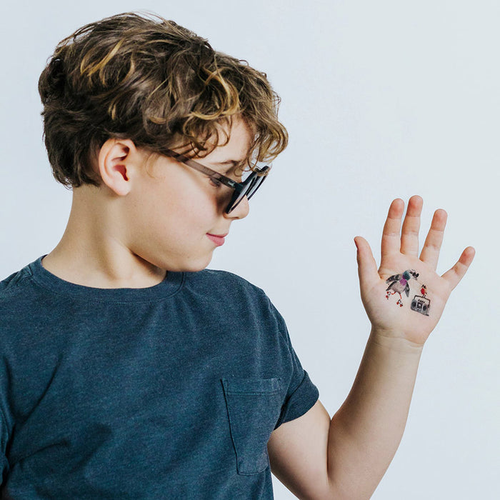 Skatin’ City Pigeon Tattoo Pair