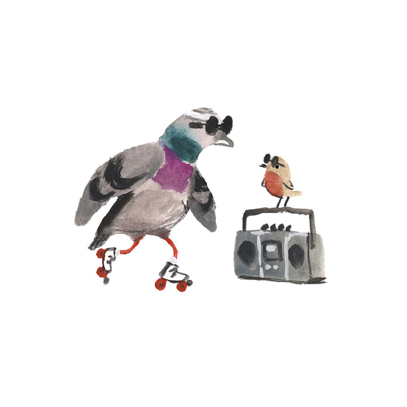 Skatin’ City Pigeon Tattoo Pair