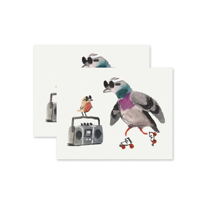 Skatin’ City Pigeon Tattoo Pair