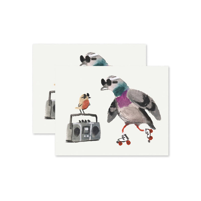 Skatin’ City Pigeon Tattoo Pair