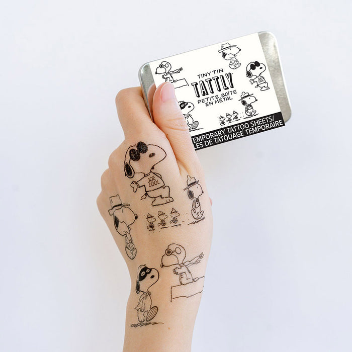 Many Faces of Snoopy Tattoo Tin