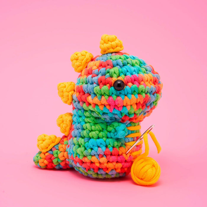 Fred the Rainbow Dinosaur Beginner DIY Crochet Kit