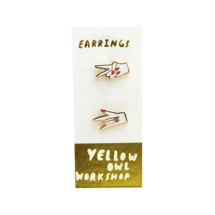 Peace & Love Earrings by Yellow Owl Workshop from Leanna Lin's Wonderland
