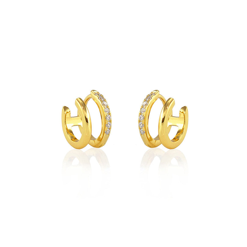 Crystal Double (18K Gold Vermeil) Ear Cuff