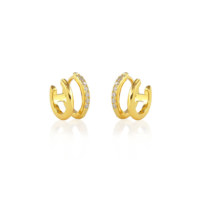Crystal Double (18K Gold Vermeil) Ear Cuff