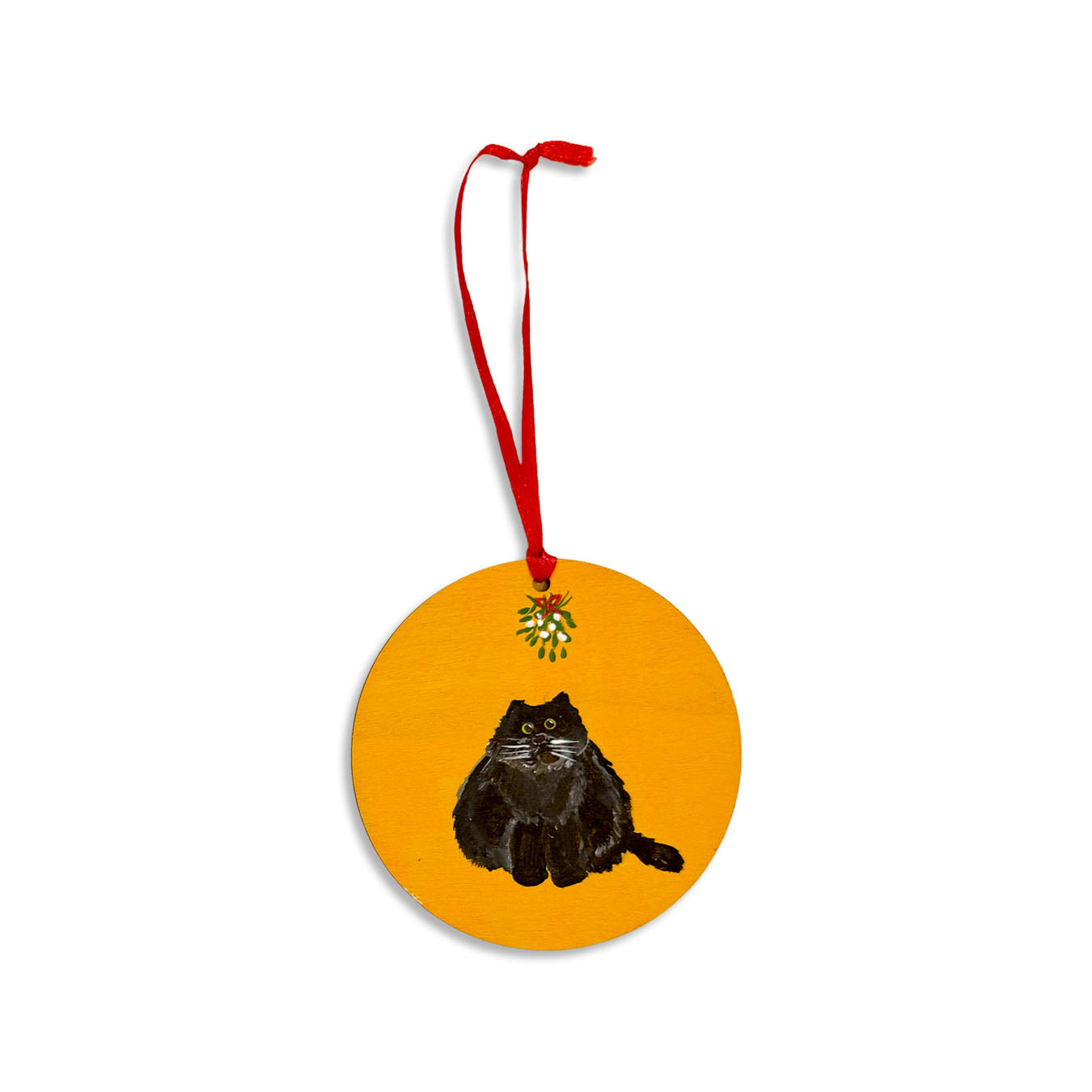 Srimoyee Handmade: Meet Me Under the Mistletoe (Cat) Ornament