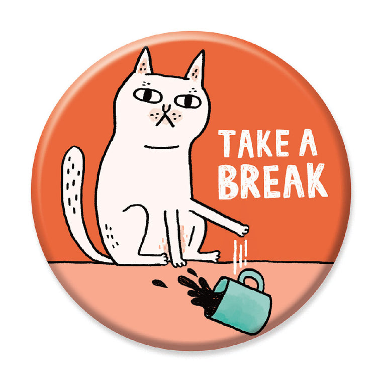 Take a Break Coffee Cat Magnet by Gemma Correll