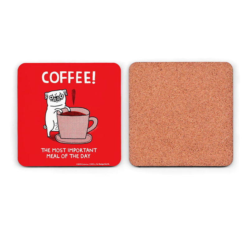 Coffee Pug Coaster by Gemma Correll