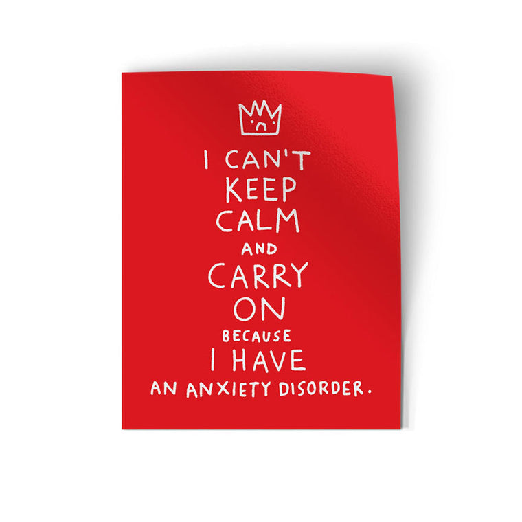 I Can’t Keep Calm, Carry On Anxiety Sticker by Gemma Correll