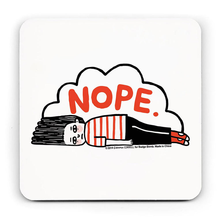Nope Girl Coaster by Gemma Correll