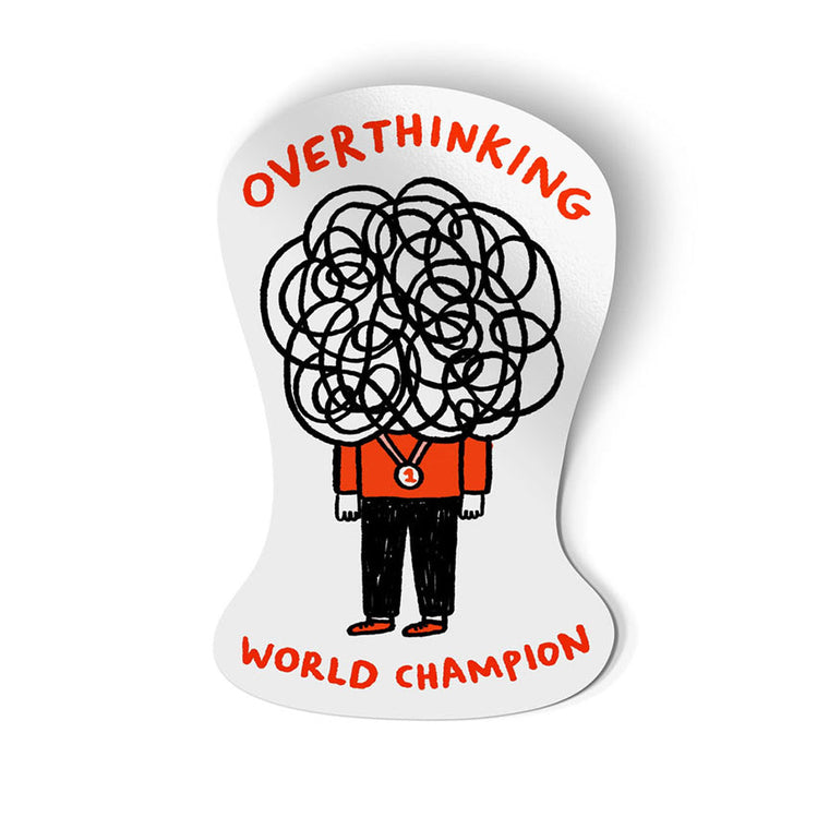Overthinking World Champion Sticker by Gemma Correll