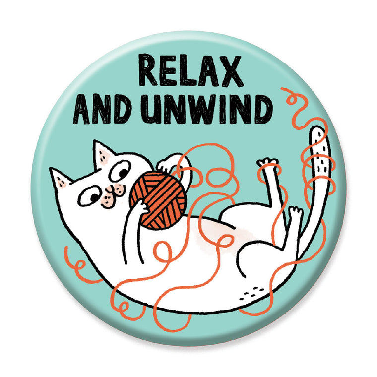 Relax and Unwind Cat Magnet by Gemma Correll