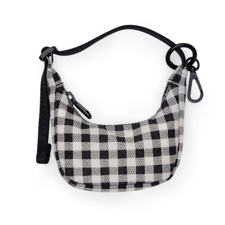 Crescent Bag (Black & White Gingham) Bag Charm