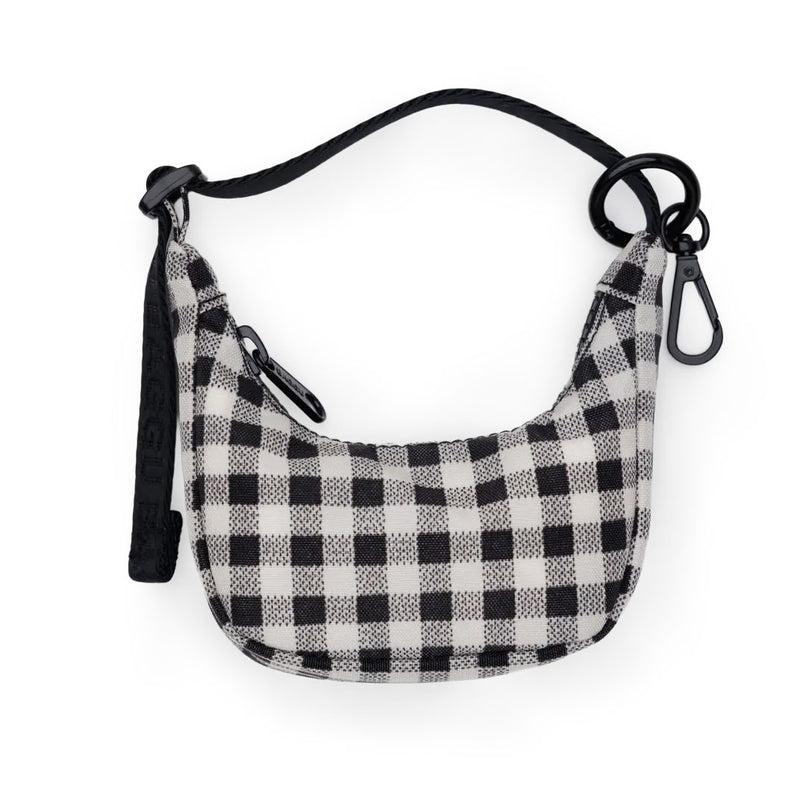 Crescent Bag (Black & White Gingham) Bag Charm