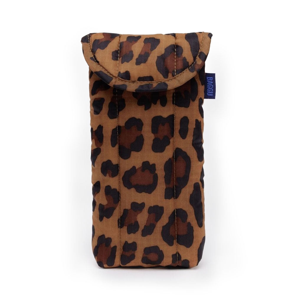 Leopard Puffy Glasses Case