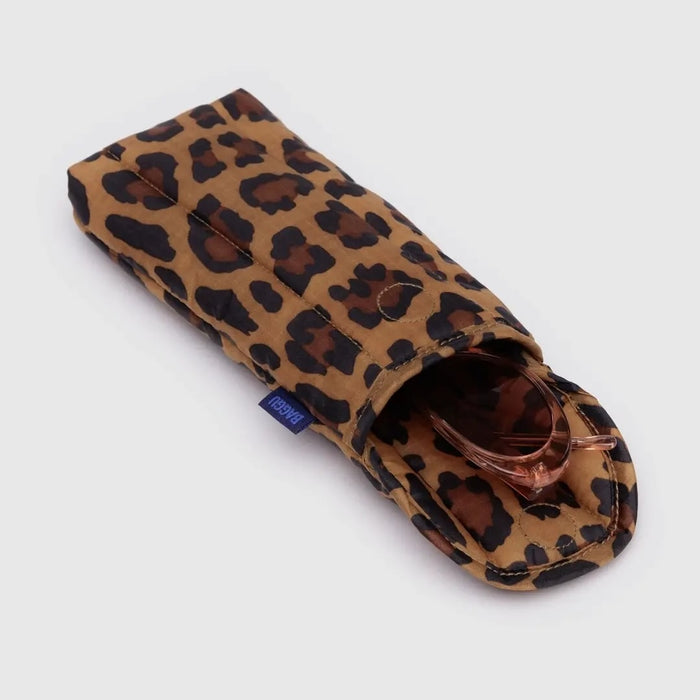 Leopard Puffy Glasses Case