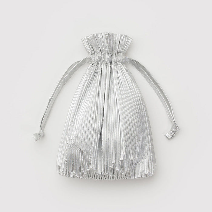Pleated Chrome Metallic Baggu