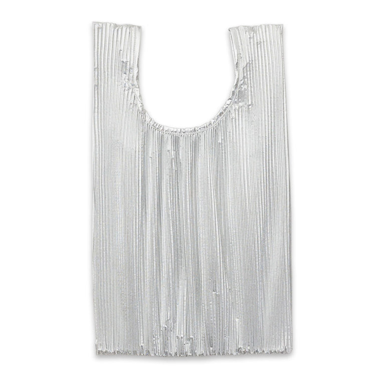 Pleated Chrome Metallic Baggu