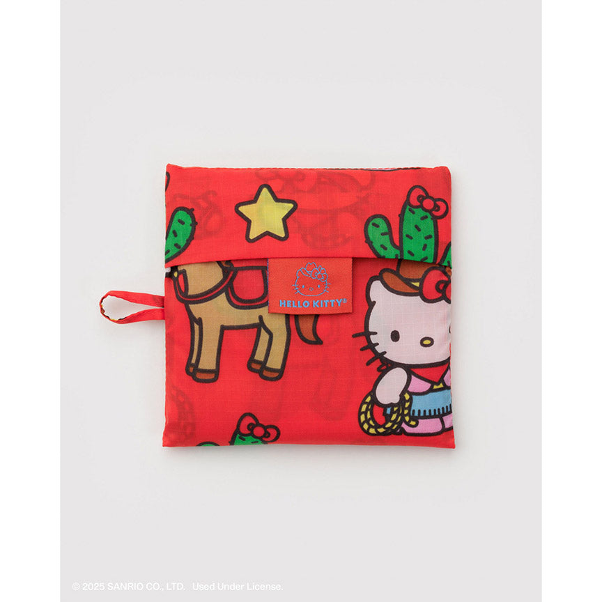 Red pouch with Hello Kitty cowboy design on a white background.