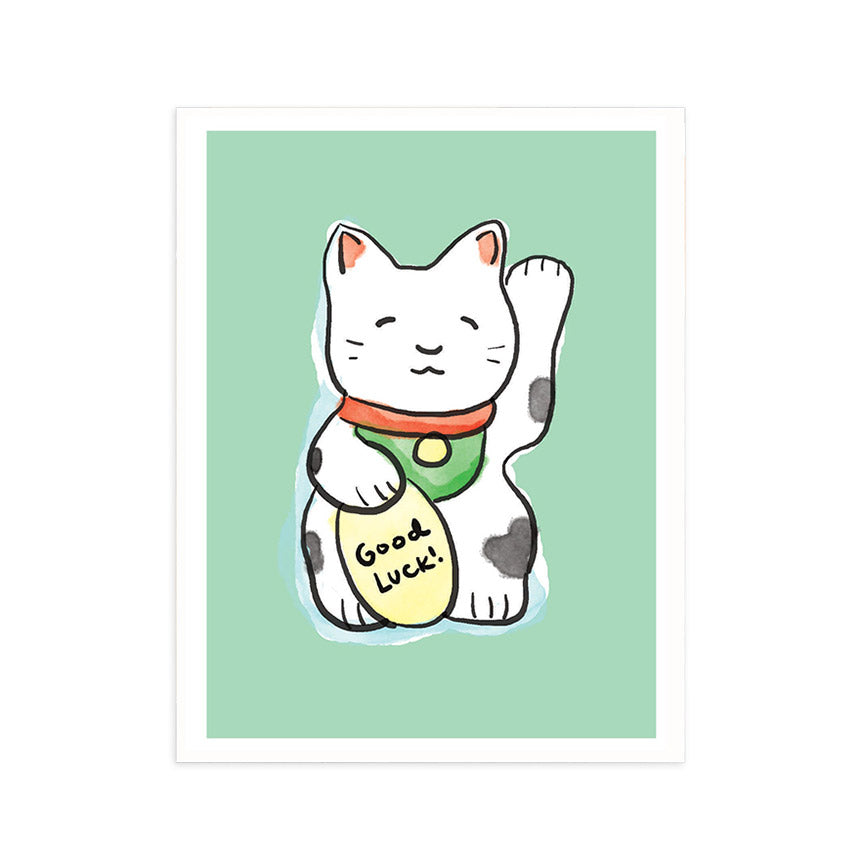 Good Luck Maneki Cat Card