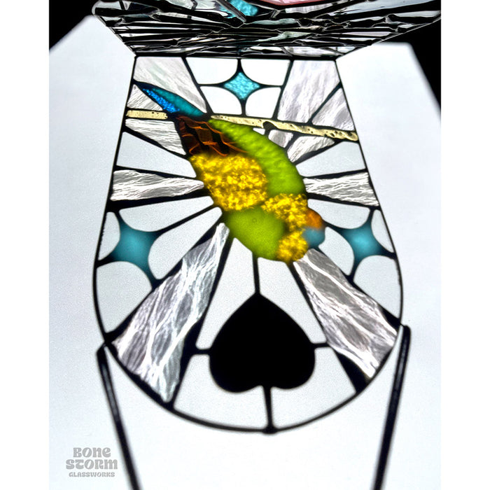 Bonestorm Glassworks: Green Parakeet Suncatcher
