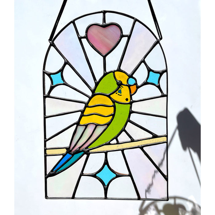 Bonestorm Glassworks: Green Parakeet Suncatcher