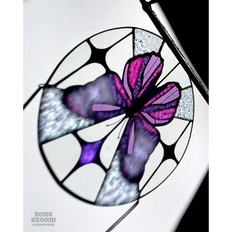 Bonestorm Glassworks: Purple Butterfly Suncatcher