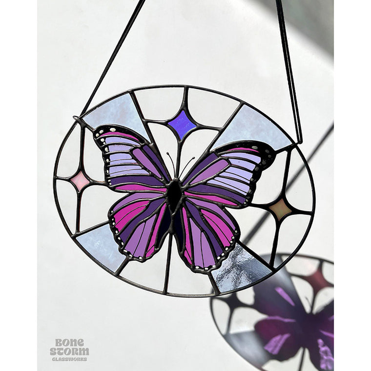 Bonestorm Glassworks: Purple Butterfly Suncatcher