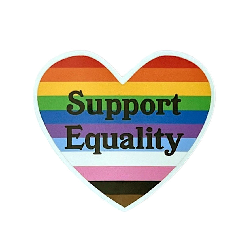 Support Equality Rainbow Heart Vinyl Sticker