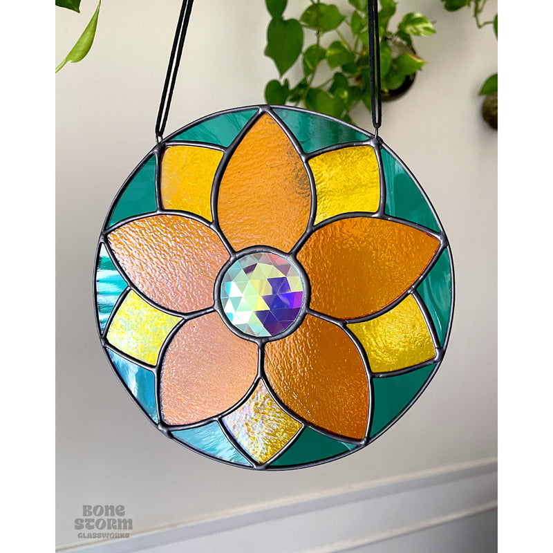 Bonestorm Glassworks: Gem Flower Mandala Suncatcher